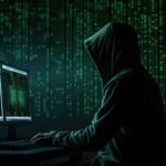 Un hacker informatique en action