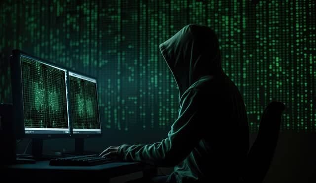 Un hacker informatique en action
