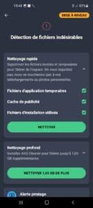 AVG antivirus free supprime des fichiers inutiles sur un mobile Android