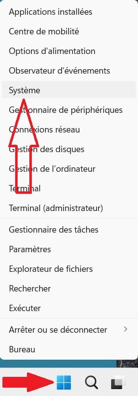 Menu Windows 11 démarrer